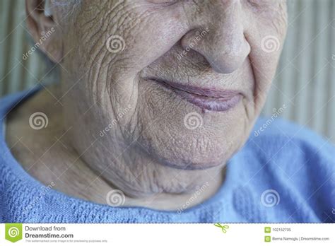 Closeup Face Of A Lovely Senior Woman Stock Image Image Of