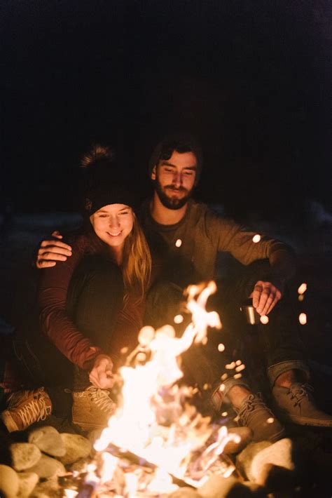 Couple Sitting At A Camp Fire Couples Camping Pre Wedding Photoshoot Outdoor Camping Photography