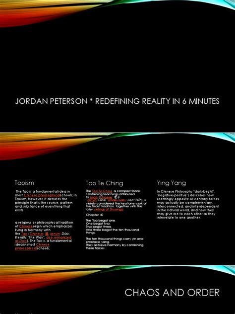 Jordan Peterson Redefining Reality Ted Toronto Pdf Tao Yin And Yang