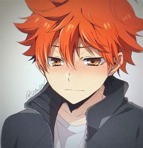 Orange Hair Anime Boy Volleyball See More Ideas About Volleyball Anime