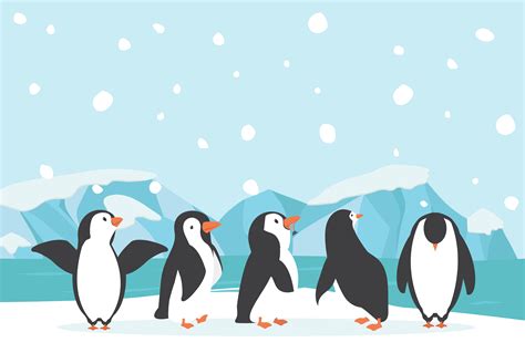 Winter North Pole Arctic Landscape Penguin 618269 Vector Art At Vecteezy