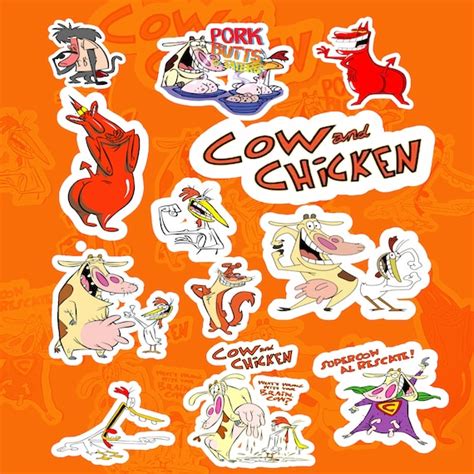 Cow And Chicken 90s Cartoon Sticker Set Etsy