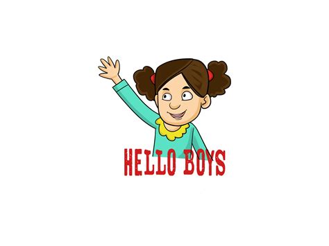 Cute Girl Saying Hello Boys Sticker Design By Indian Stickers On Dribbble