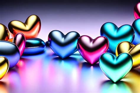 Premium Ai Image A Colorful Heart Wallpaper With A Lot Of Hearts On It