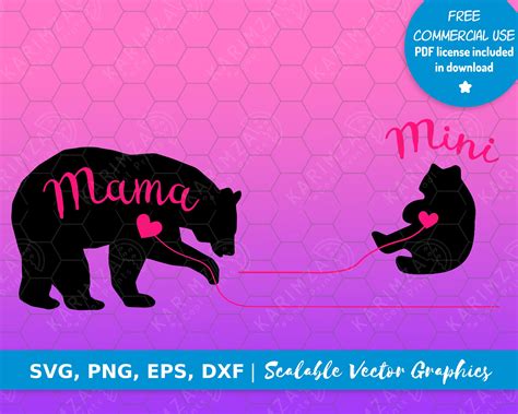 Mama And Mini Svg Mama Bear Svg Instant Download Svg Cut Etsy