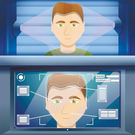 Face Recognition System Concept Background Cartoon Style 8894627