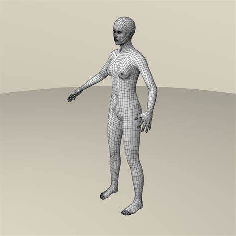 Character Female Base Mesh 3d Model Cgtrader