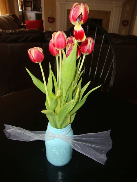 Spraypainted Mason Jar Tulips For Spring Nice Spray Paint Mason