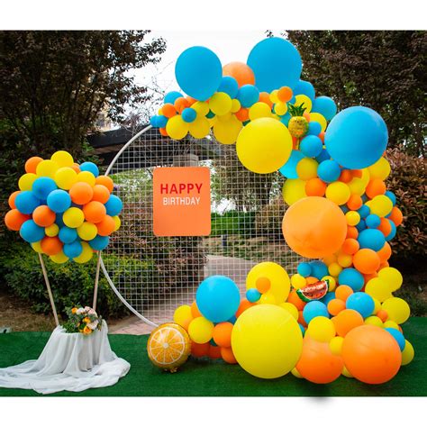 Buy Diy Party Balloon Garland Kit129 Pcs Yellow Orange And Blue