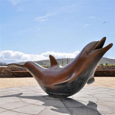 Large Decoration Garden Bronze Outdoor Dolphin Tail Sculptures
