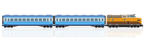 Railway Train With Locomotive And Wagons Vector Illustration 542441