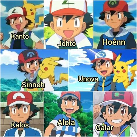 All Region Ash Ketchum Pokémon Anime Characters
