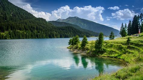 Lake Mountains Trees Clouds 4k Hd Wallpapers Hd Wallpapers Id 33015