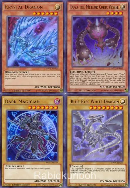 Yugioh Movie Set Blue Eyes White Dragon Dark Magician Krystal Duza