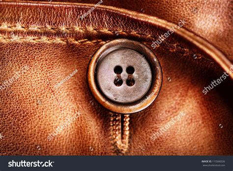 Brown Leather Texture And Button Background Genuine