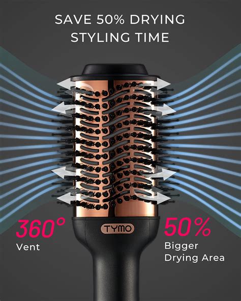 Tymo Hot Air Brush Ionic Hair Dryer And Volumizer Professional One Step Hair Dryer Brush With