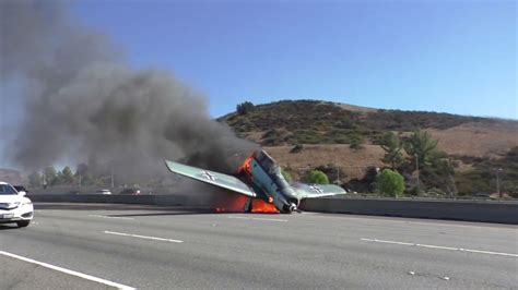 Small Plane Crashes On 101 Freeway In Agoura Hills