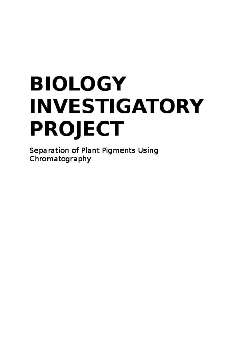 Biology Investigatory Project Class 12