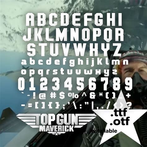 Top Gun Font Ttf Otf Files Top Gun Maverick To Install Fonts Alphabet