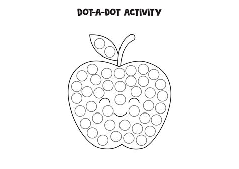 Dot A Dot Game For Preschool Kids Cute Apple 9282182 Vector Art At