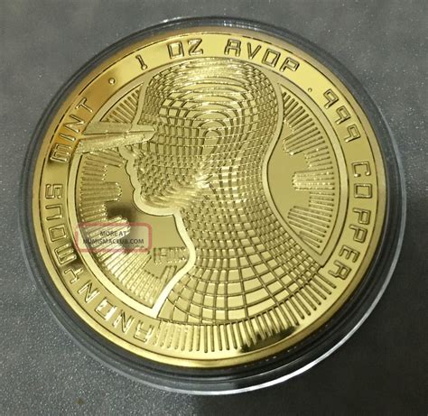 1 Oz Bitcoin Bit Coin Finished In 24k Gold Clad Coin