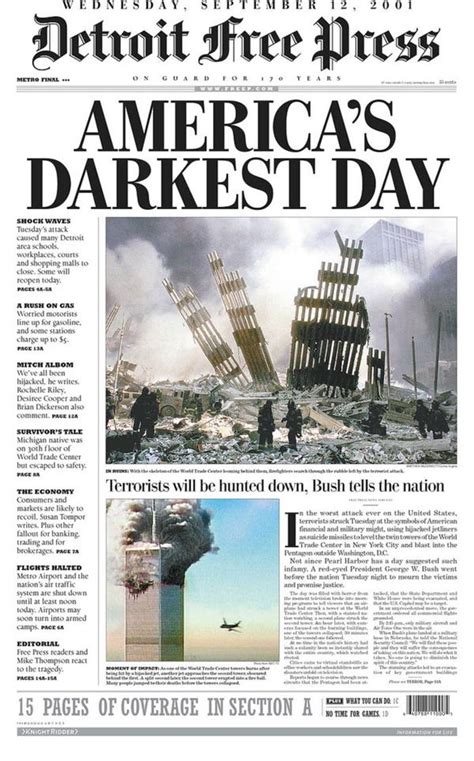September 11 Newspaper Headlines From The Day After 911 Attacks