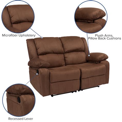 Flash Furniture Harmony Series 56 In Modern Chocolate Brown Microfiber