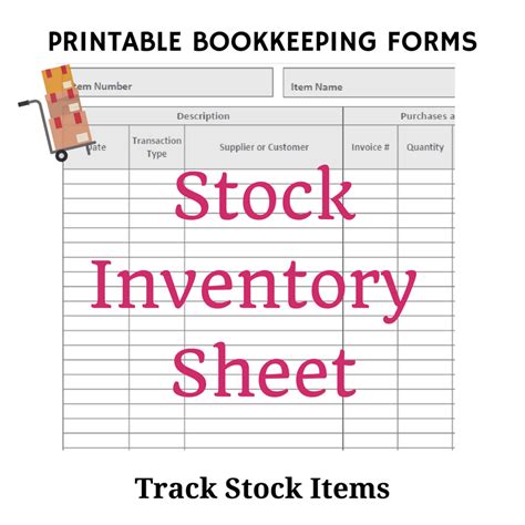 Inventory Count Sheet Template Double Entry Bookkeeping Inventory