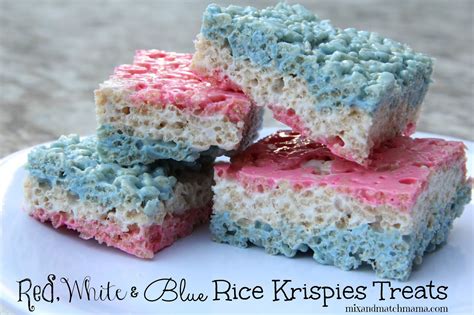 Red White And Blue Rice Krispies Treats Recipe Mix And Match Mama