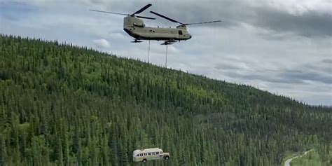 famed into the wild bus is airlifted from alaska backcountry