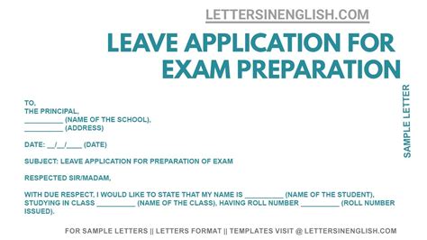 Leave Application For Exam Preparation How To Write Leave Application