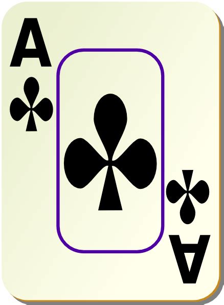 Bordered Ace Of Clubs Clip Art At Vector Clip Art Online