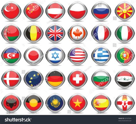 Set Of World Flags All Elements And Textures Royalty Free Stock