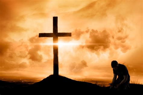 Kneeling At The Cross Of Jesus Stock Photo Download Image Now Istock