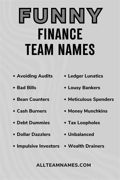 257 Finance Team Names That Are Funny And Creative