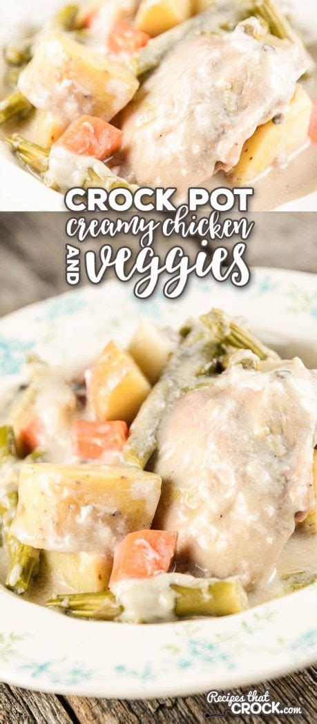 In a medium bowl, whisk together cream of chicken soup, dry ranch dressing mix and milk. Crock Pot Creamy Chicken and Vegetables - Recipes That Crock!