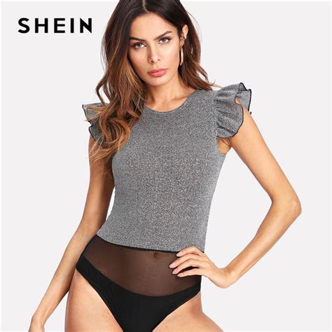 Buy Shein Summer Women Sleeveless Sexy Romper Silver