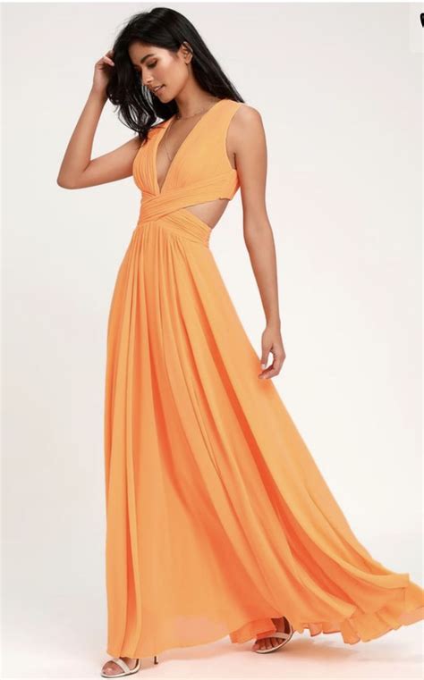 Orange Prom Dress Orange Prom Dresses Cutout Maxi Dress Orange Cocktail Dresses