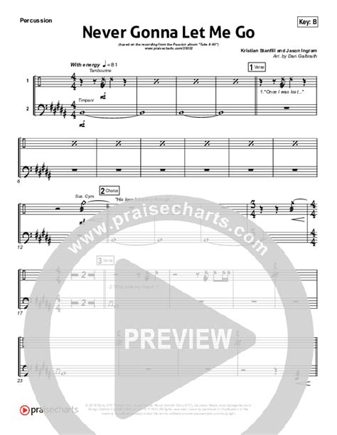 Never Gonna Let Me Go Percussion Sheet Music Pdf Kristian Stanfill