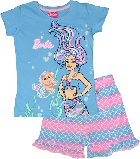 Barbie Girls Pajama Set 4 Years Blue Uk Clothing