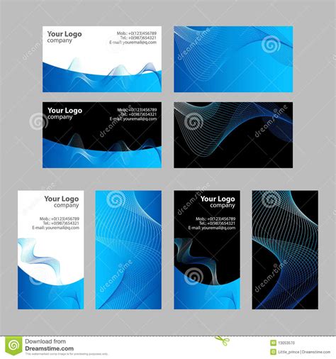 Just be sure to note what size card the template uses. Business Cards Templates, Front And Back Stock Vector ...