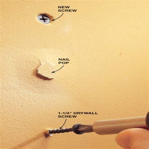 How To Fix Popped Drywall Nails And Screws Diy Home Repair Home