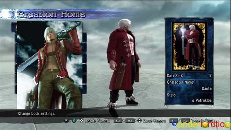 Soul Calibur 5 Devil May Cry Dante Character Creation Youtube