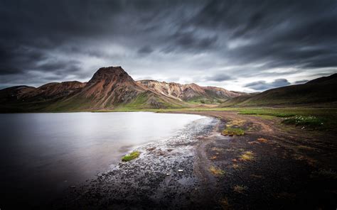 Iceland Nature Landscape Kylingavatn In The Near Of Landmannalaugar Desktop Hd Wallpaper For Pc ...