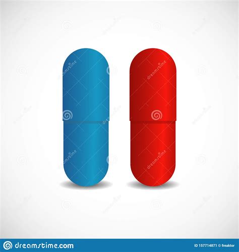 Red Pill Blue Pill Illustration Blue And Red Pills Iscon Sign On White