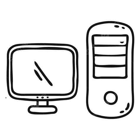 Computer Monitor Clipart Vector Personal Computer Monitor Doodle Icon