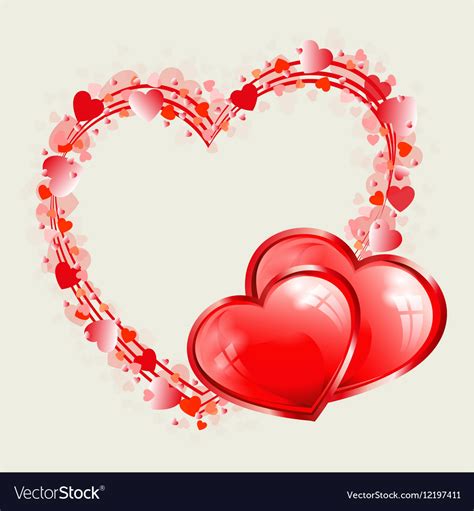 Red Heart Design As Frame Royalty Free Vector Image