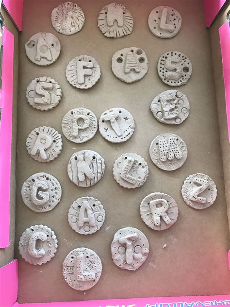 Clay Letter Name Plaques With Year 1 2 Before The Bisque Firing Name