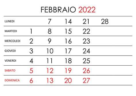 Calendario Febbraio 2022 Calendariosu