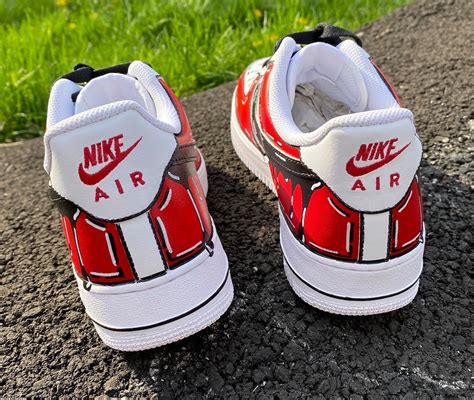 Dripping Paint Red Af1 Custom Af1 Nike Air Force 1 Etsy